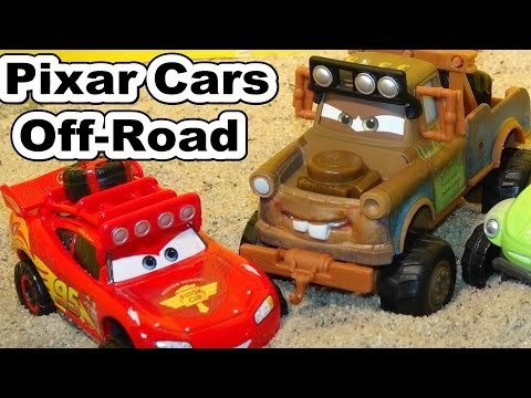 Pixar Cars Unboxing Off Road Mater with McQueen Off Road Lightning