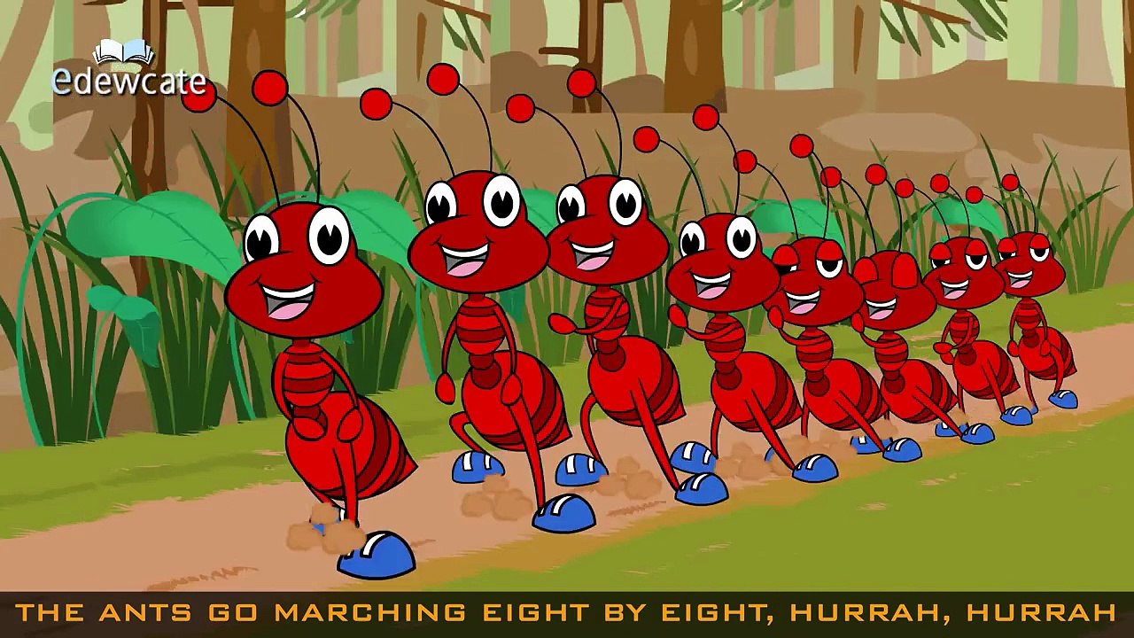 Edewcate english rhymes The Ants go Marching One by One Song Nursery
