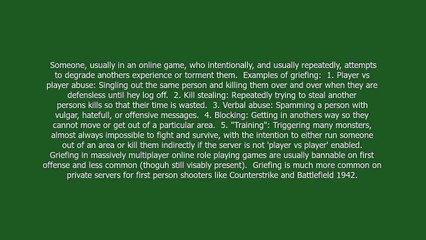 griefer meaning and pronunciation
