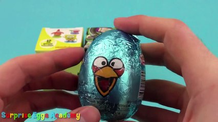 3 Surprise Eggs Unboxing - SpongeBob SquarePants, Toy Story, Angry Birds