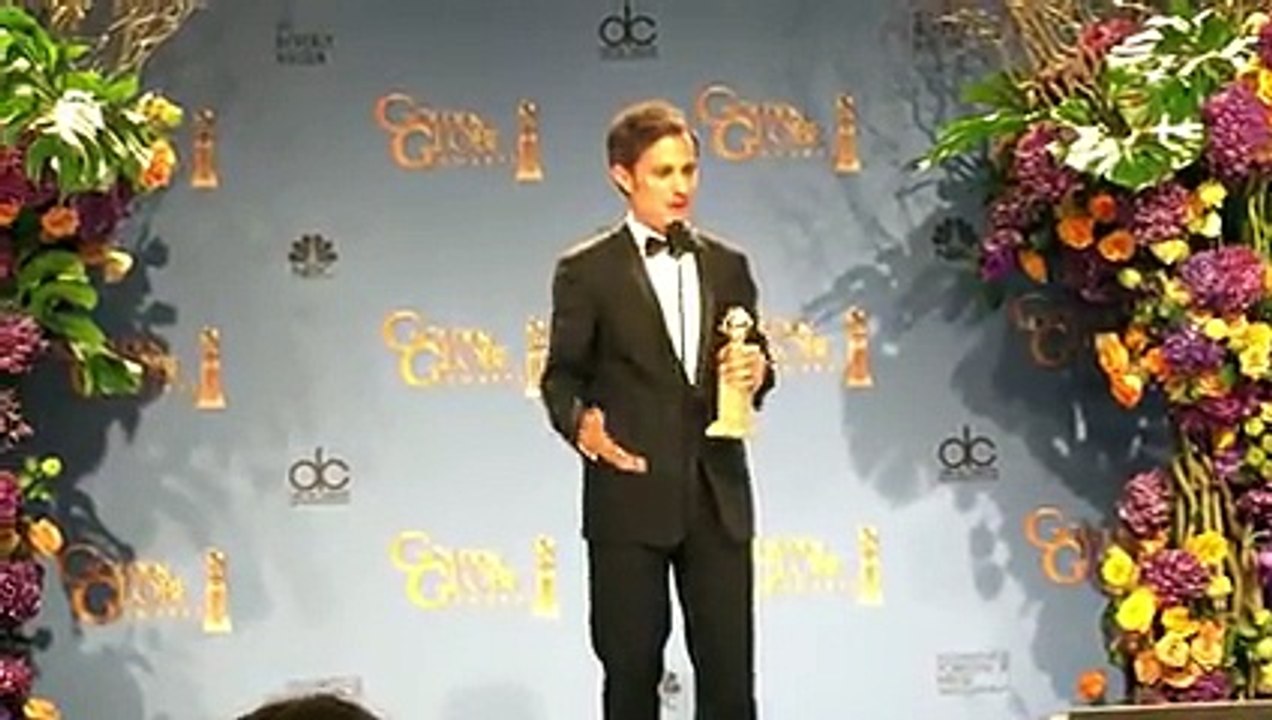 Gael Garcia Bernal backstage after winning Golden Globe for 'Mozart in the Jungle'