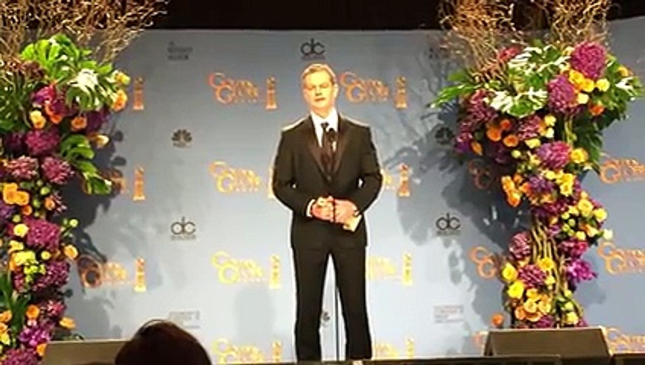 Matt Damon backstage after winning Golden Globe for 'The Martian'