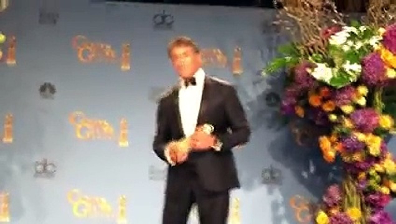 Sylvester Stallone backstage after winning Golden Globe for 'Creed'