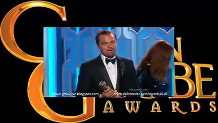 Golden Globes 2016 - Leonardo Dicaprio Acceptance Speech Winner Golden Globe Awards 2016