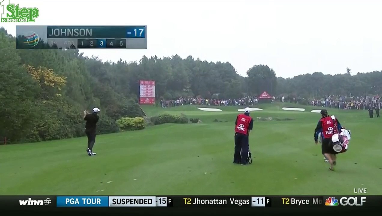 Unluckiest Golf Shot Ever? Dustin Johnson at the 2015 WGC HSBC