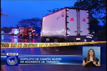 Copiloto de camión muere en accidente de tránsito