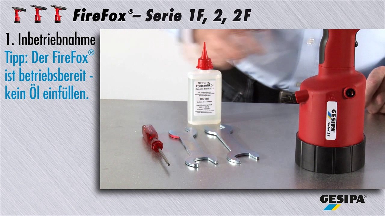 GESIPA FireFox: Inbetriebnahme (Deutsch)