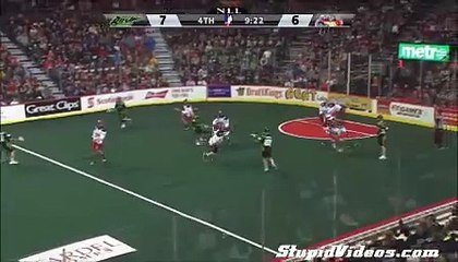 Lacrosse Player Takes Ball to Face