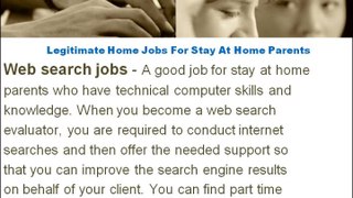 Legitimate Home Jobs For Stay At Home Parents