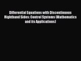 PDF Download Differential Equations with Discontinuous Righthand Sides: Control Systems (Mathematics