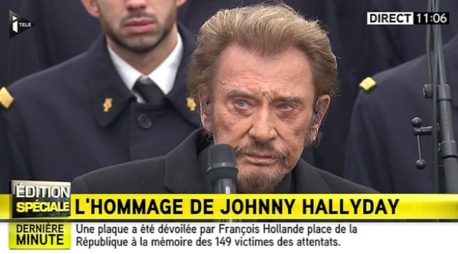 L'hommage de Johnny Hallyday place de la république - Zapping People 11/01/2016