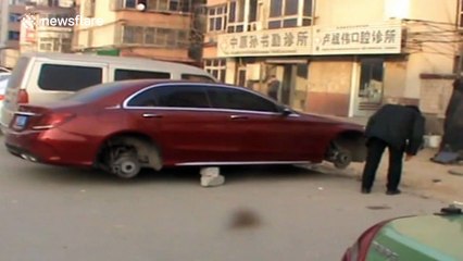 New Mercedes gets all four wheels taken off