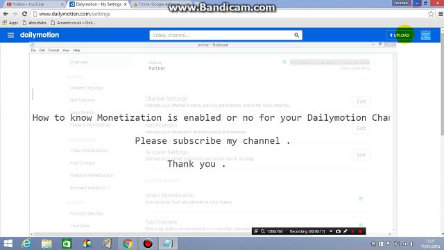 How to know Monetization is enabled or no for your Dailymotion Channel