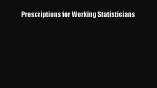 PDF Download Prescriptions for Working Statisticians Download Full Ebook