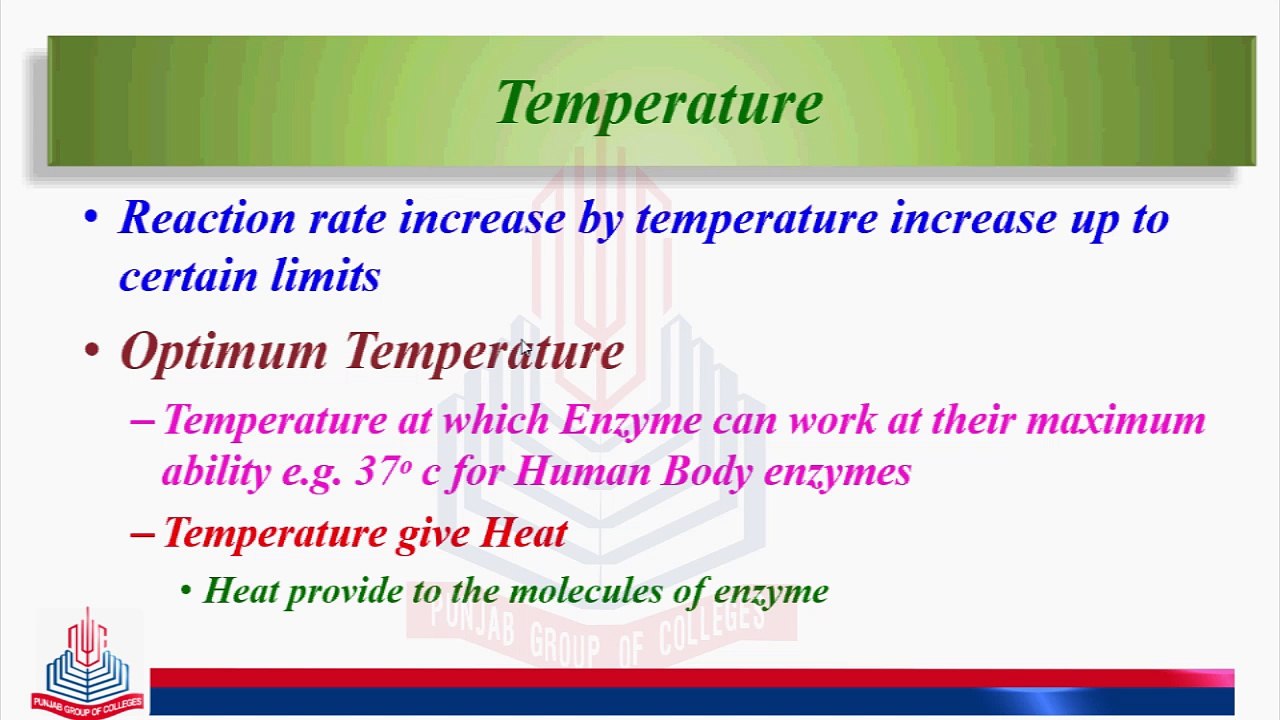 Factors Effecting Reaction Rate ( Temperature  &  PH)