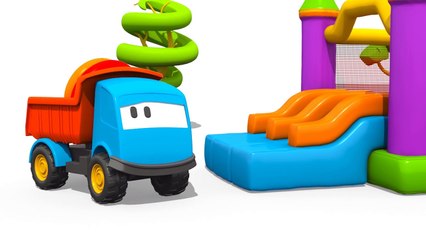 Kid's 3D Construction Cartoons for Children 8- Leo's Rainbow Pyramid! (색상 피라미드 트럭)