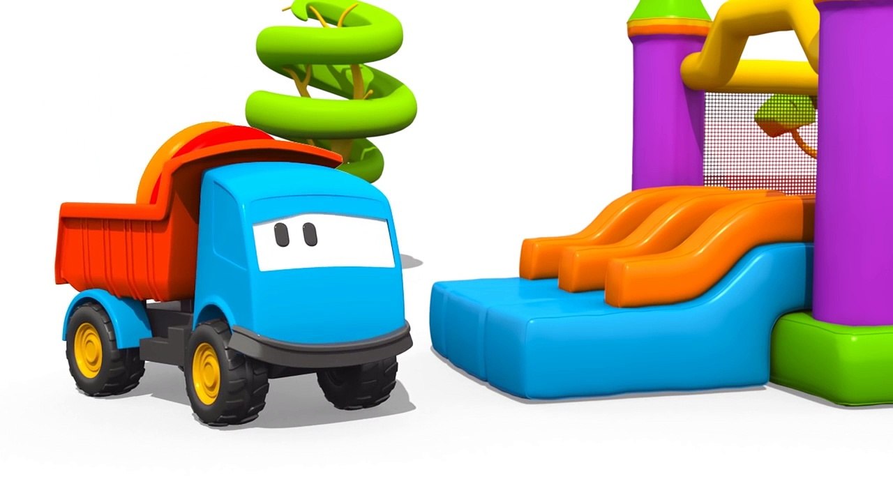 Kid's 3D Construction Cartoons for Children 8- Leo's Rainbow Pyramid! (색상 피라미드 트럭)