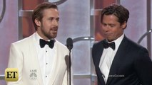 Ryan Gosling Doesnt Like Playing Second Fiddle to Brad Pitt At The Golden Globes