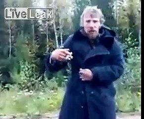Alcholic Russian is Having Fun Dancing Outside