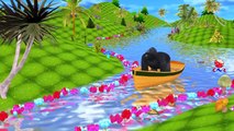 King Kong Cartoon Riding Boat And Singing Row Row Row Your Boat Children Nursery Rhymes