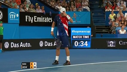 Jack Sock shows great sportsmanship during Hopman Cup