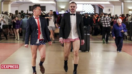 Prendre le métro sans pantalon, une flashmob suivie de New York à Bucarest