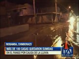 Más de cien casas quedaron sumidas en fango por la fuerte lluvia en Riobamba