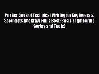 Download Video: [PDF Download] Pocket Book of Technical Writing for Engineers & Scientists (McGraw-Hill's Best: