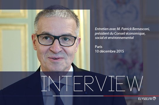 [INTERVIEW] Entretien avec M. Patrick Bernasconi, président du Conseil économique, social et environnemental