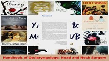Handbook of Otolaryngology Head and Neck Surgery Read Online