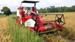 modern agricultural machinery, extreme rice harvesting machine, amazing machine farming in