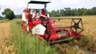 modern agricultural machinery, extreme rice harvesting machine, amazing machine farming in