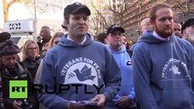 UK- War Veterans discard their medals at Downing St. in opposition to decision to bomb Syria