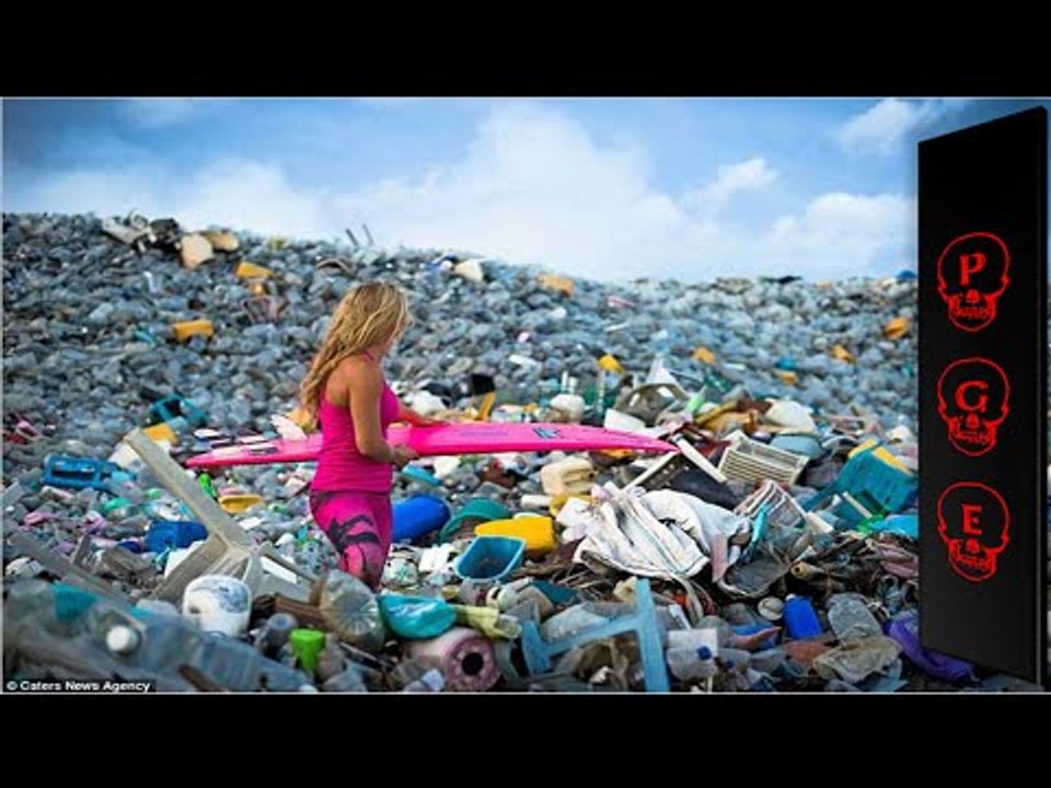 La isla de basura triste y aterrador