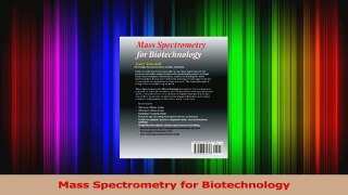 Read  Mass Spectrometry for Biotechnology Ebook Free