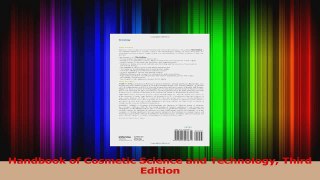 PDF Download  Handbook of Cosmetic Science and Technology Third Edition PDF Online