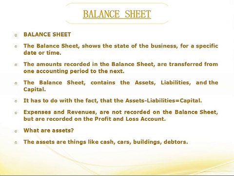 FREE Accounting Tips - Balance Sheet