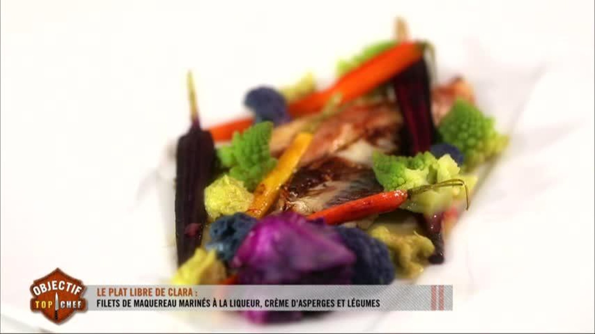 Le plat libre de Clara : filets de maquereau à la liqueur, crème d'asperges  et légumes - Vidéo Dailymotion