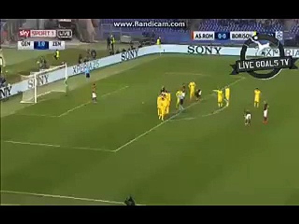 Miralem Pjanic Brilliant Free Kick - AS Roma 0-0 Bate - Champions League - 09.12.2015 -