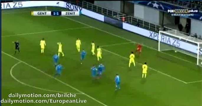 Artem Dzyuba Fantastic Goal Gent 1 - 1 Zenit Petersburg (UCL) 2015