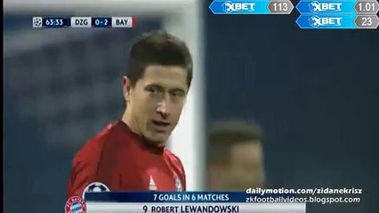 Robert Lewandowski 0-2 Amazing Lob Shot Goal - Dinamo Zagreb v. Bayern Munich 09.12.2015 HD