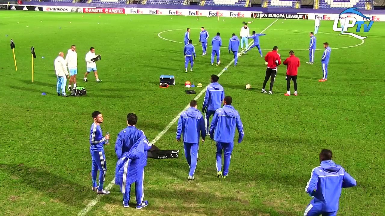 L'entraînement des Olympiens au U Nisy Stadium de Liberec