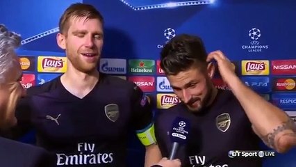 Olympiacos 0 Arsenal 3  Giroud  Mertersacker Post Match Reaction