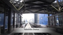 Yurikamome Line from Shimbashi to Telecom Center station - Tokyo, Japan