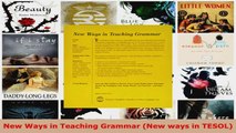 Read  New Ways in Teaching Grammar New ways in TESOL EBooks Online