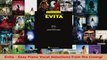 Read  Evita  Easy Piano Vocal Selections from the Cinergi EBooks Online