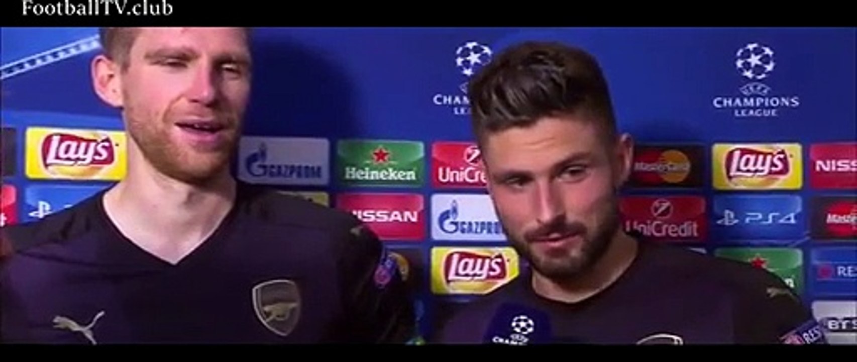 Olympiacos vs Arsenal 0 - 3 - Olivier Giroud & Per Mertesacker post-match interview