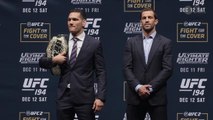 UFC 194 pre-fight press conference staredowns