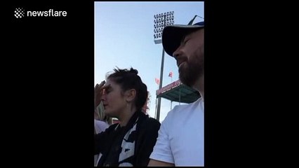 Man really annoys girlfriend at Rugby Sevens match