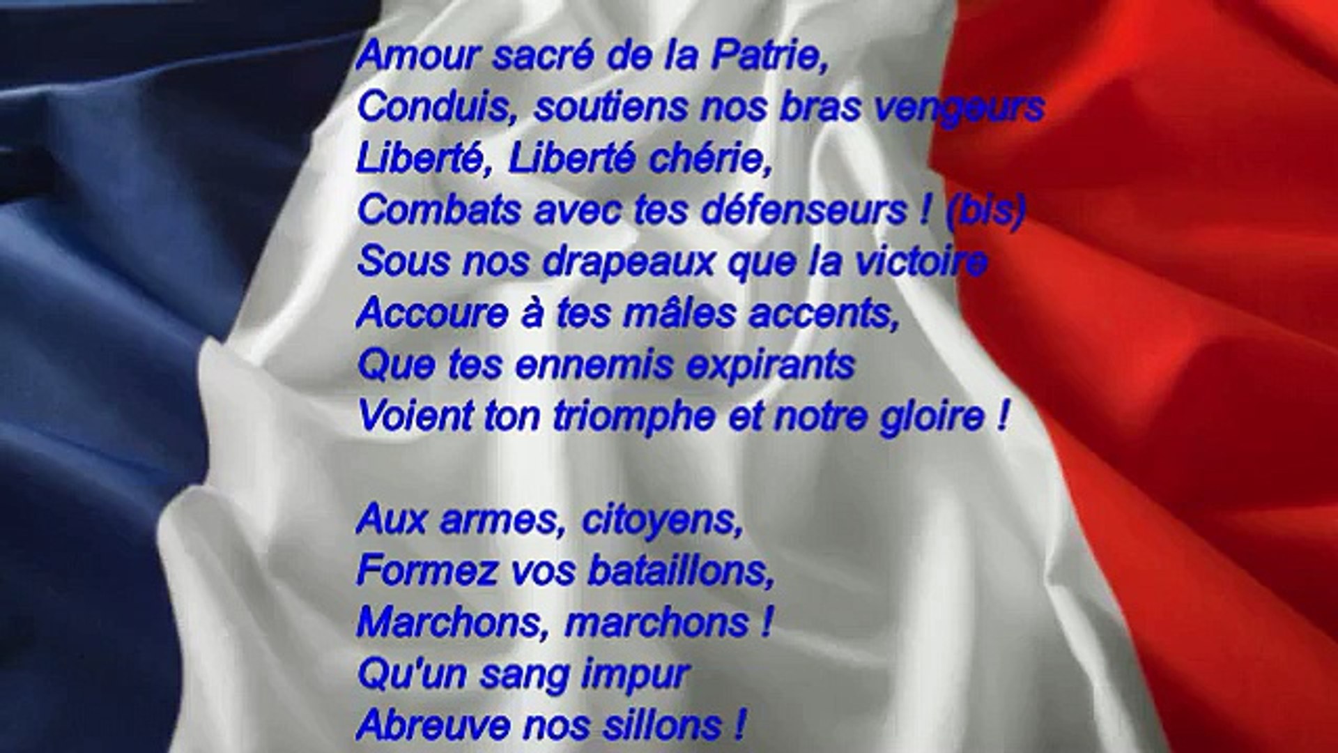 Chanson La Marseillaise Avec Les Paroles La Marseillaise : couplet 6 - Vidéo Dailymotion